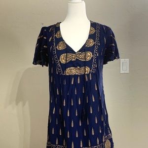 Blue and Gold dress.